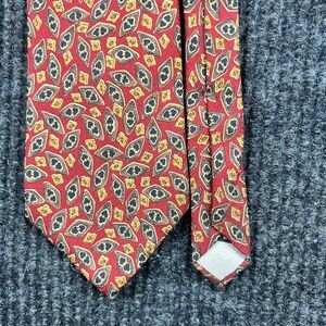Vintage Christian Dior Monsieur Patterned Silk Neck Tie - Red Gold